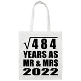 22nd Anniversary Square Root of 484 Years As Mr & Mrs 2022 - Tote Bag White