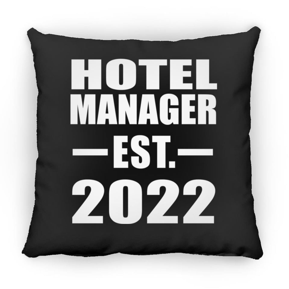 Hotel Manager Established EST. 2022 - Throw Pillow Black