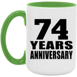 74th Anniversary 74 Years Anniversary - 15oz Accent Mug Green