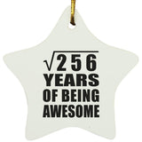 16th Birthday Square Root of 256 Years of Being Awesome - Star Ornament