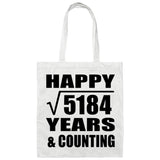 Happy 72nd Anniversary Square Root of 5184 Years & Counting - Tote Bag White