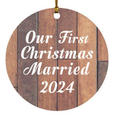 Our First Christmas Married 2024 - Circle Ornament E