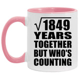 43rd Anniversary Square Root of 1849 Years Who's Counting - 11oz Accent Mug Pink