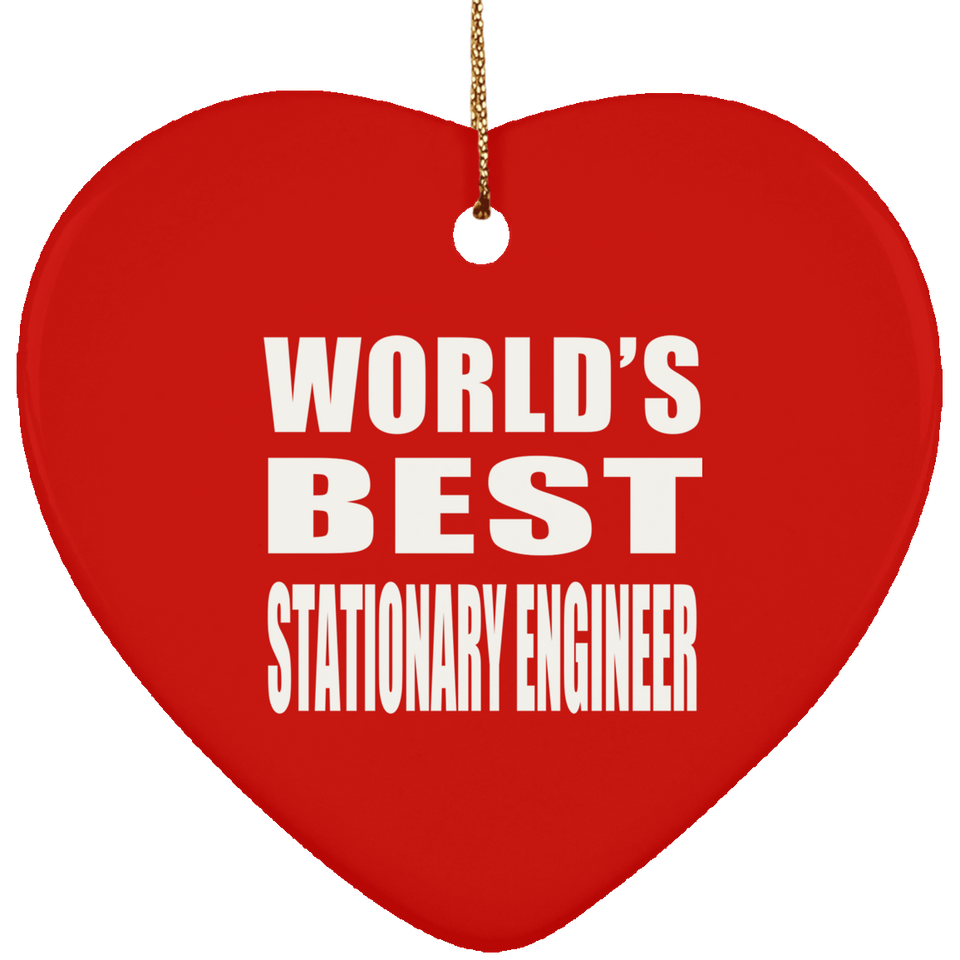 World's Best Stationary Engineer - Heart Ornament