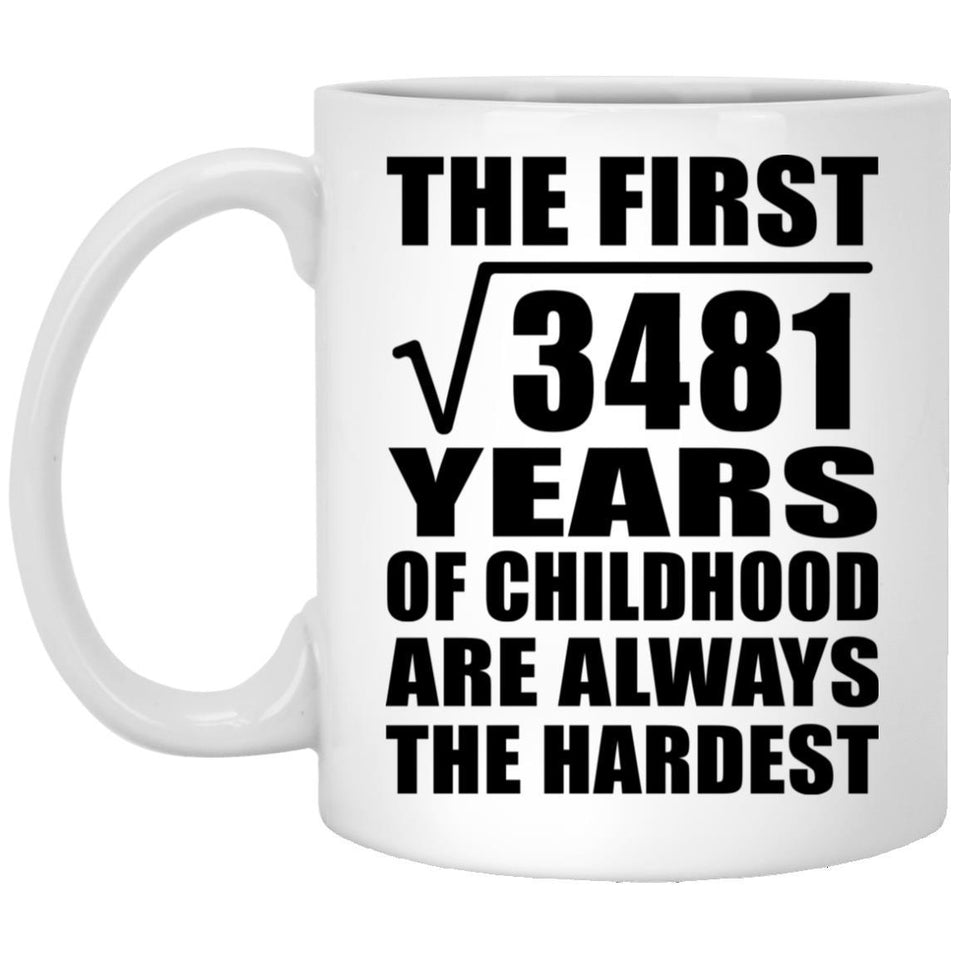 59th Birthday Square Root of 3481 Years of Childhood - 11oz Coffee Mug