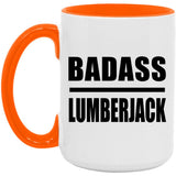 Badass Lumberjack - 15oz Accent Mug Orange