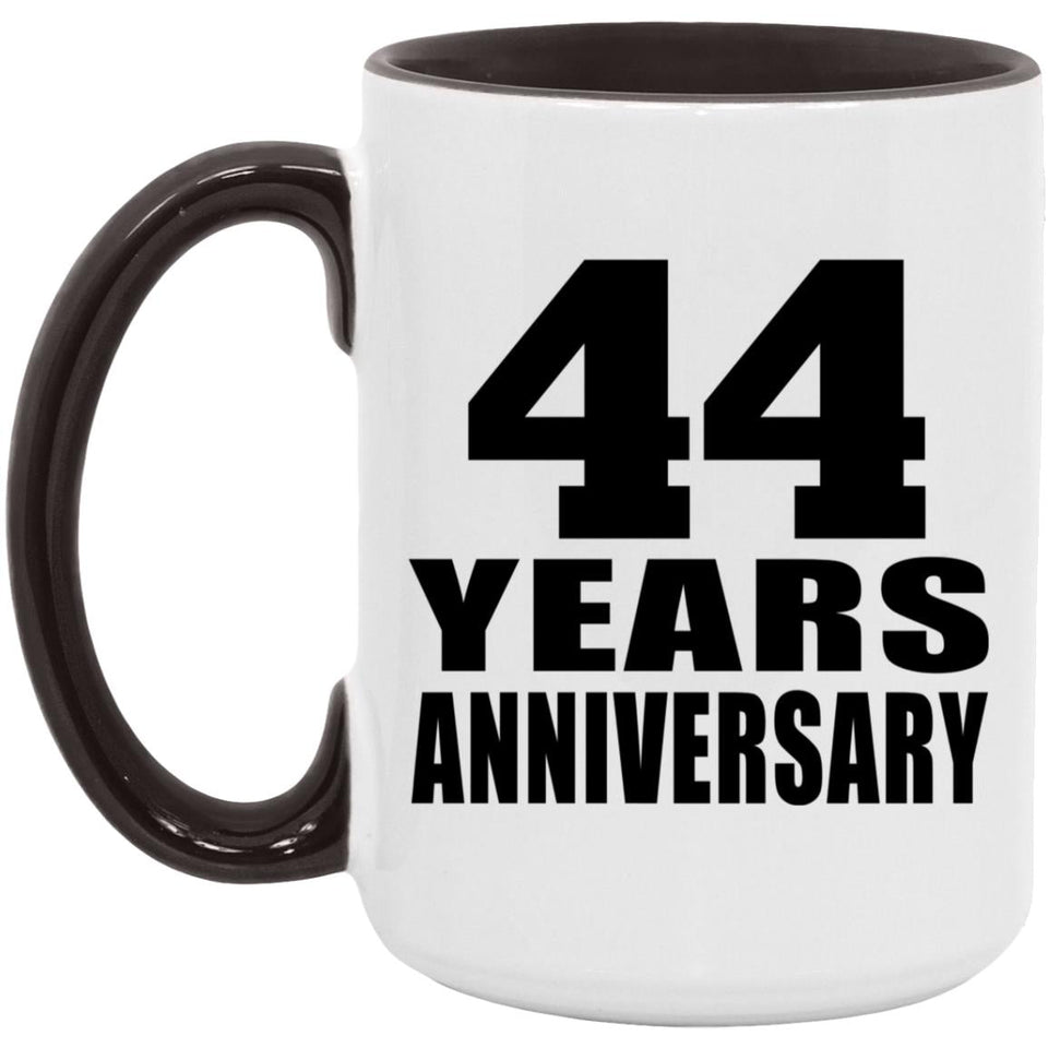 44th Anniversary 44 Years Anniversary - 15oz Accent Mug Black