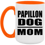Papillon Dog Mom - 15oz Accent Mug Orange