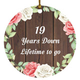 19th Anniversary 19 Years Down Lifetime To Go - Circle Ornament A
