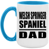 Welsh Springer Spaniel Dad - 15oz Accent Mug Blue