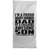 Proud Dairy Farmer Dad Of Awesome Son - Hand Towel