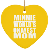 Minnie World's Okayest Mom - Heart Ornament