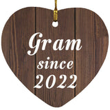 Gram Since 2022 - Heart Ornament D