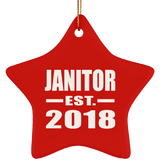 Janitor Established EST. 2018 - Star Ornament