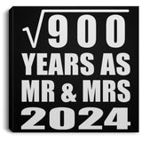 30th Anniversary Square Root of 900 Years As Mr & Mrs 2024 - Canvas Square