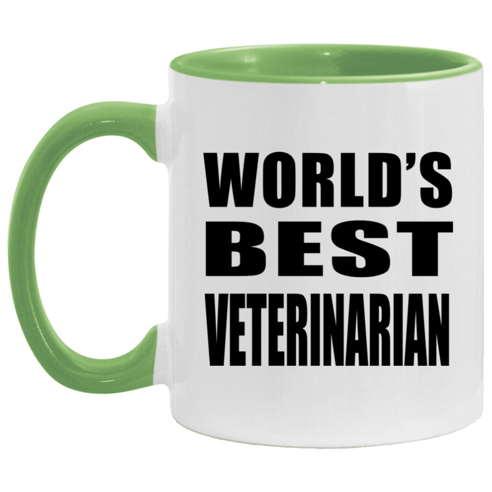 World's Best Veterinarian - 11oz Accent Mug Green
