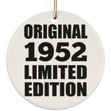 72nd Birthday Original 1952 Limited Edition - Circle Ornament