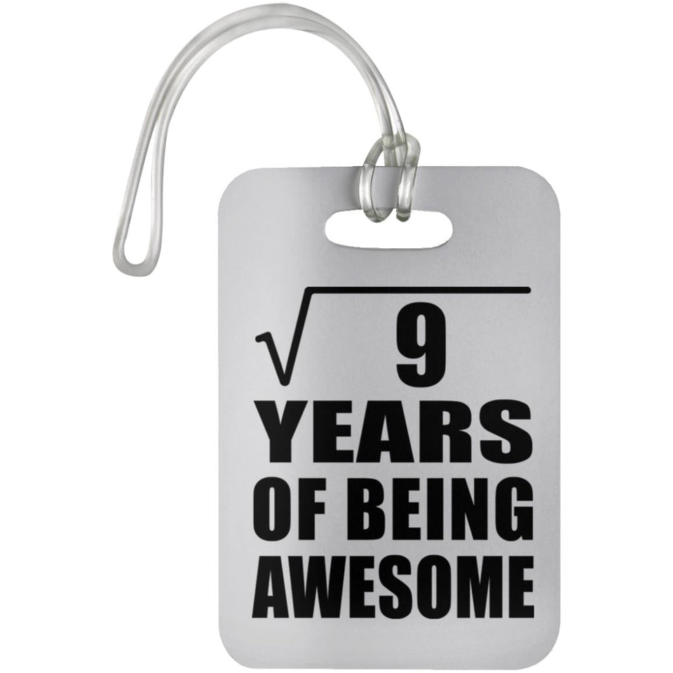 3rd Birthday Square Root of 9 Years of Being Awesome - Luggage Bag Tag