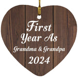 First Year As Grandma & Grandpa 2024 - Heart Ornament D