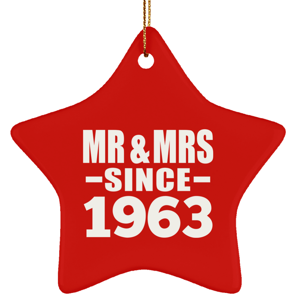 61st Anniversary Mr & Mrs Since 1963 - Star Ornament