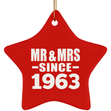 61st Anniversary Mr & Mrs Since 1963 - Star Ornament