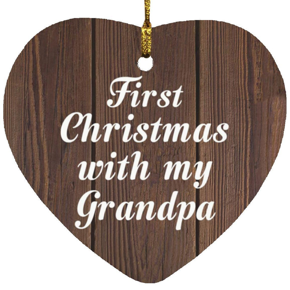 First Christmas With My Grandpa - Heart Ornament D