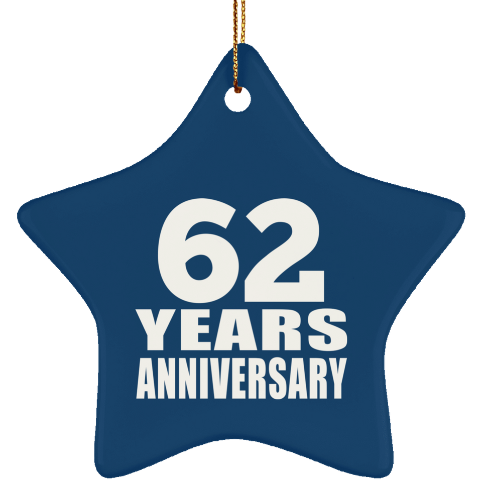 62nd Anniversary 62 Years - Star Ornament