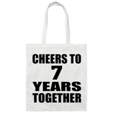7th Anniversary Cheers To 7 Years Together - Tote Bag White