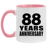 88th Anniversary 88 Years - 11oz Accent Mug Pink