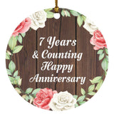 Happy 7th Anniversary 7 Years & Counting - Circle Ornament A