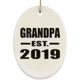 Grandpa Established EST. 2019 - Oval Ornament