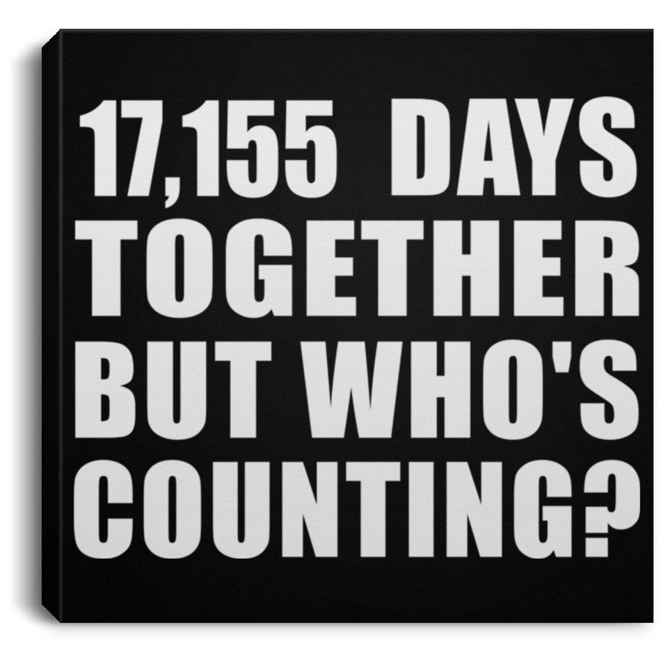 47th Anniversary 17,155 Days Together But Who's Counting - Canvas Square