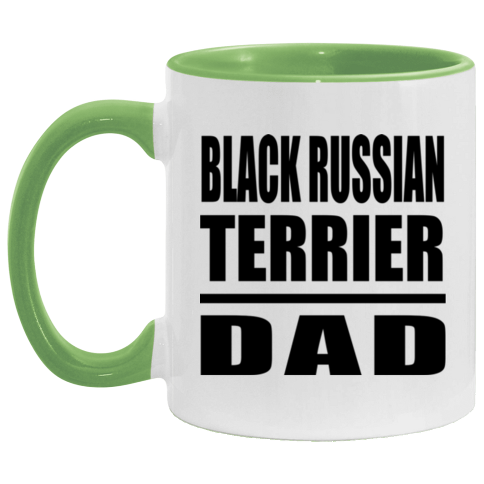 Black Russian Terrier Dad - 11oz Accent Mug Green