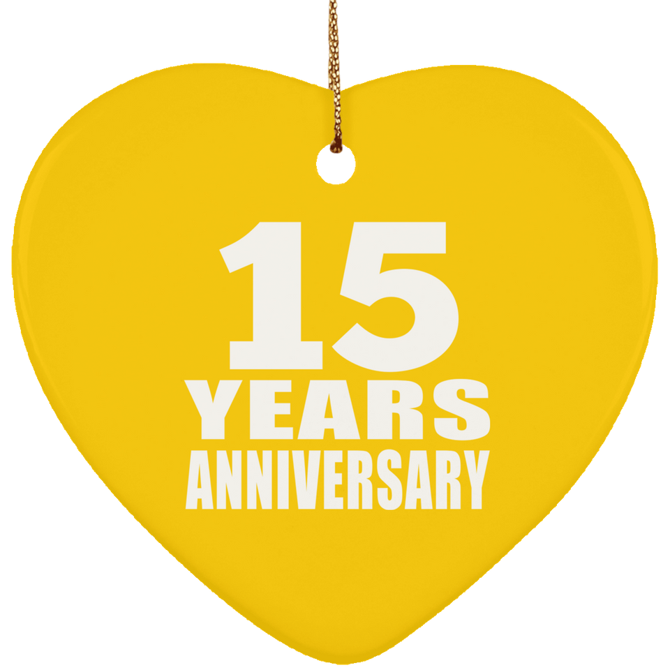 15th Anniversary 15 Years - Heart Ornament