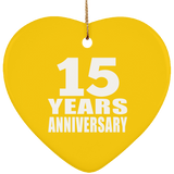 15th Anniversary 15 Years - Heart Ornament