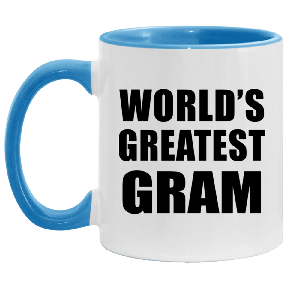 World's Greatest Gram - 11oz Accent Mug Blue