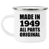 75th Birthday Made in 1949 All Parts Original - 12oz Camping Mug