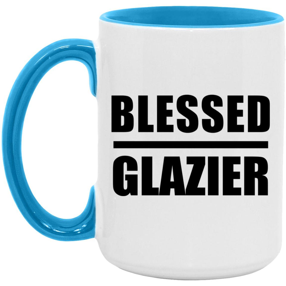 Blessed Glazier - 15oz Accent Mug Blue