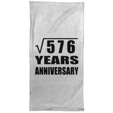 24th Anniversary Square Root of 576 Years Anniversary - Hand Towel