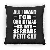 All I Want For Christmas Is My Serrade Petit Cat - Throw Pillow Black