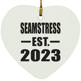 Seamstress Established EST. 2023 - Heart Ornament