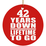 42nd Anniversary 42 Years Down Lifetime To Go - Circle Ornament