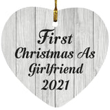 First Christmas As Girlfriend 2021 - Heart Ornament F