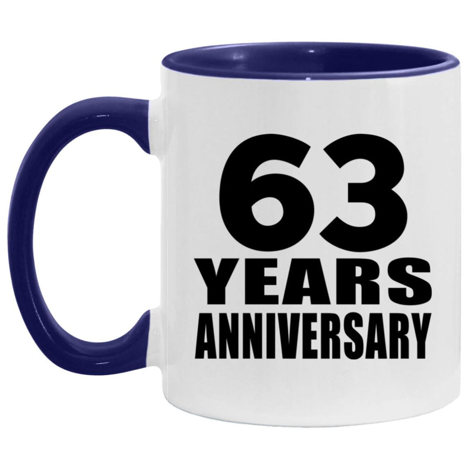 63rd Anniversary 63 Years - 11oz Accent Mug Purple