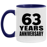 63rd Anniversary 63 Years - 11oz Accent Mug Purple