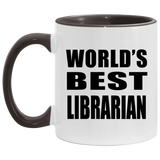 World's Best Librarian - 11oz Accent Mug Black