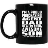 Proud Purchasing Agent Dad Of Awesome Son - 11 Oz Coffee Mug Black