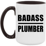 Badass Plumber - 15oz Accent Mug Black