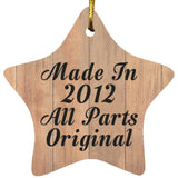 12th Birthday Made In 2012 All Parts Original - Star Ornament C