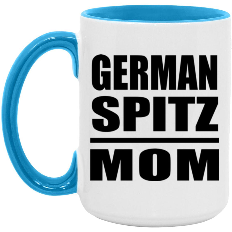 German Spitz Mom - 15oz Accent Mug Blue